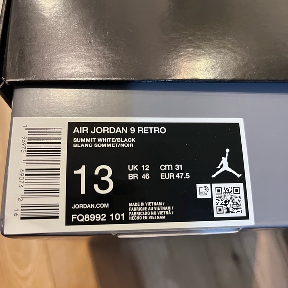 Nike Air Jordan Men’s Retro 1 White/Black/Powder Blue Sneakers - Picture 11 of 11